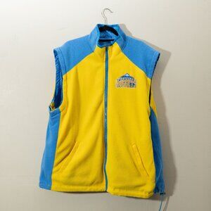 Vintage NBA Nuggets Reversible Fleece Yellow/Blue Vest (L)